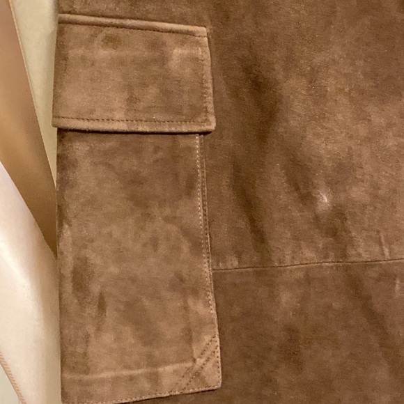 Faconnable brown suede lined skirt wrap knee length-12-Bundle discount - Picture 3 of 12